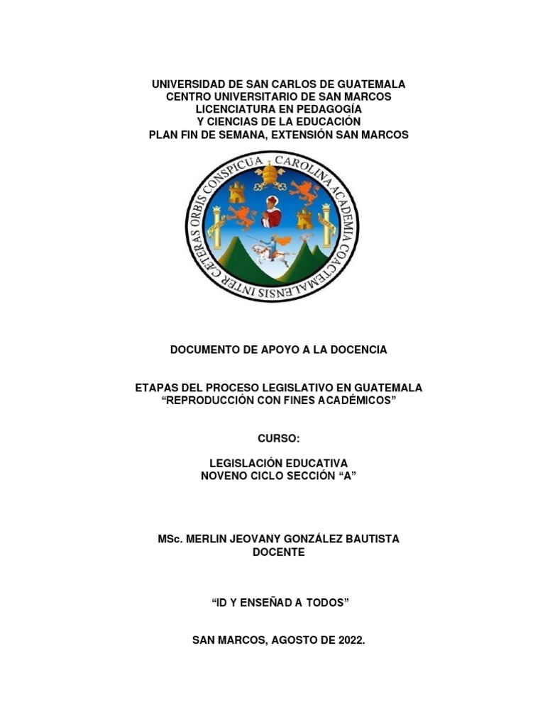 Etapas Del Proceso Legislativo en Guatemala | PDF | Veto | Justicia