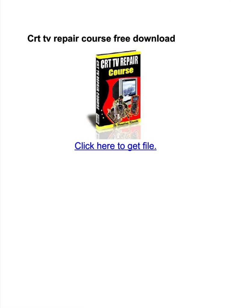 PDF CRT TV Repair Course DL PDF
