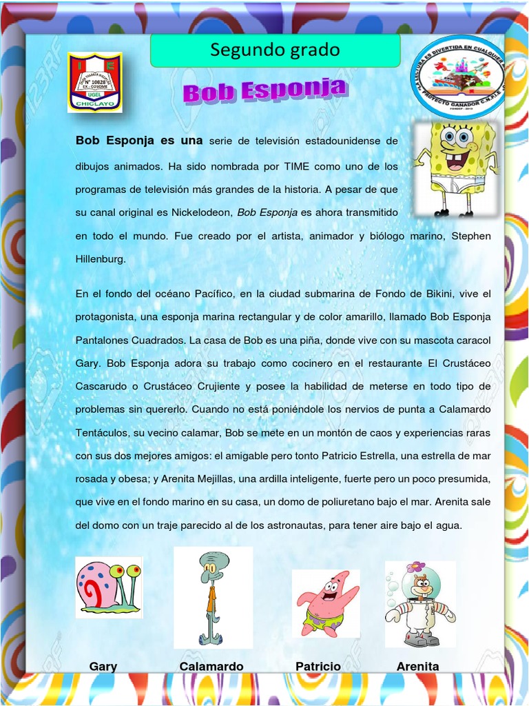 Historia y personajes de Bob Esponja | PDF | Libros para adolescentes