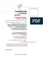 Format For Scope Certificate (Npop)