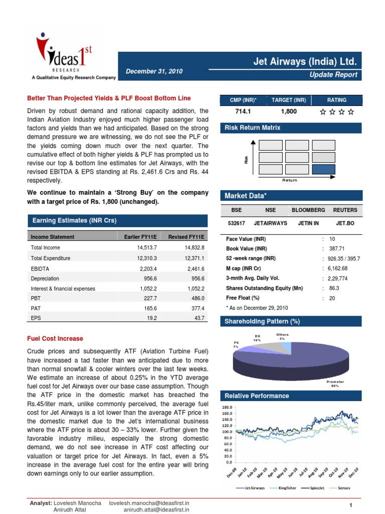 Jet Airways FY11 Earnings Update Report | PDF | Financial Economics ...