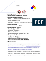 Hoja de Seguridad Del LITIO