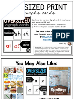 Oversized Print Digraph Cards for Spelling Words