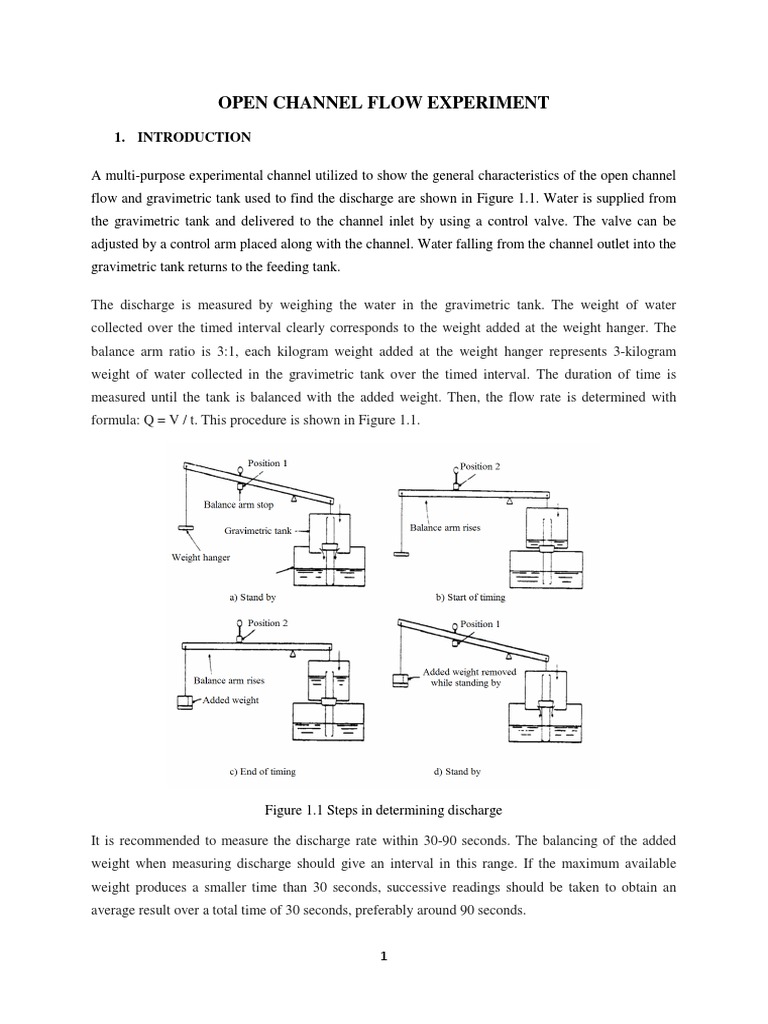 Open Channel Flow PDF Discharge Hydrology Weight