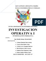 Investigacion Operativa I: Universidad Católica de Santa María