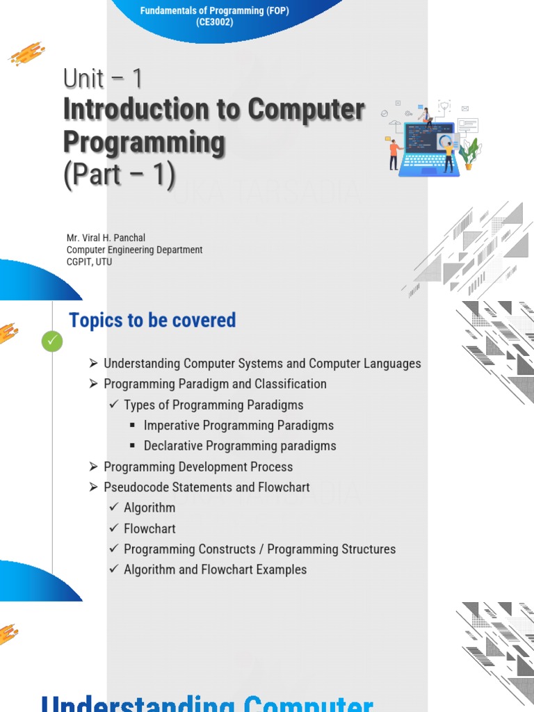 FOP Unit-1 Part-1 (Introduction To Computer Programming) | PDF ...