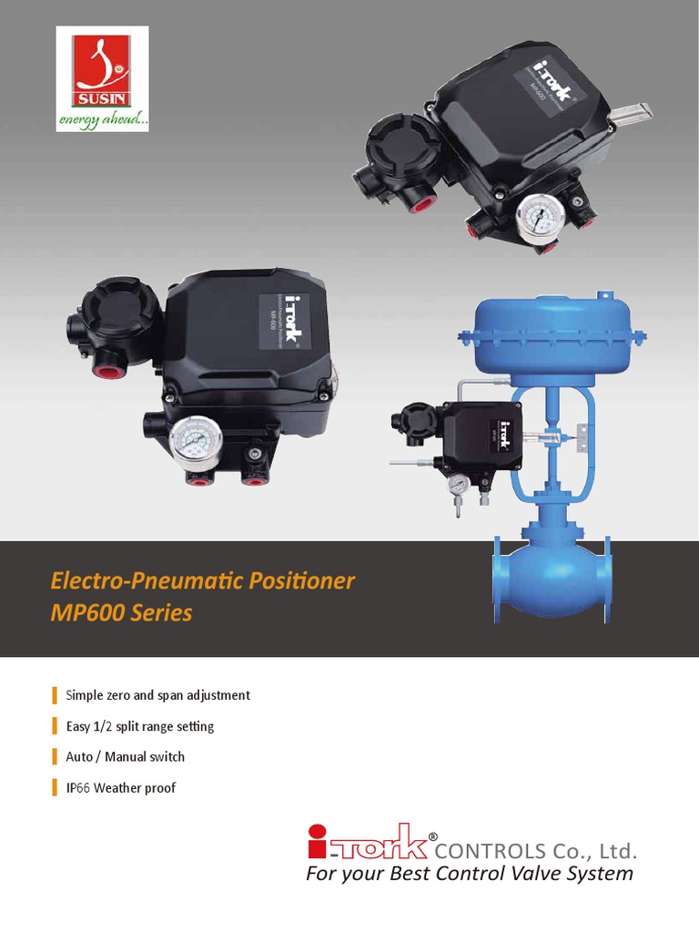 Electro Pneumatic Positioner MP-600 Series | PDF | Valve | Machines