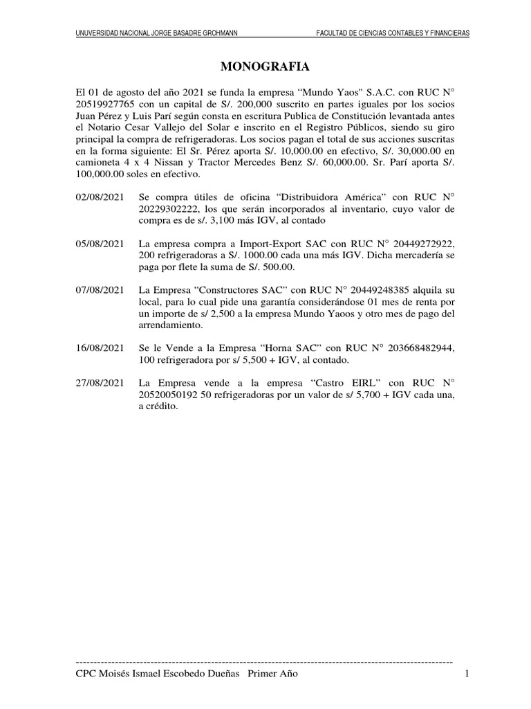 Monografia Primer Año PDF