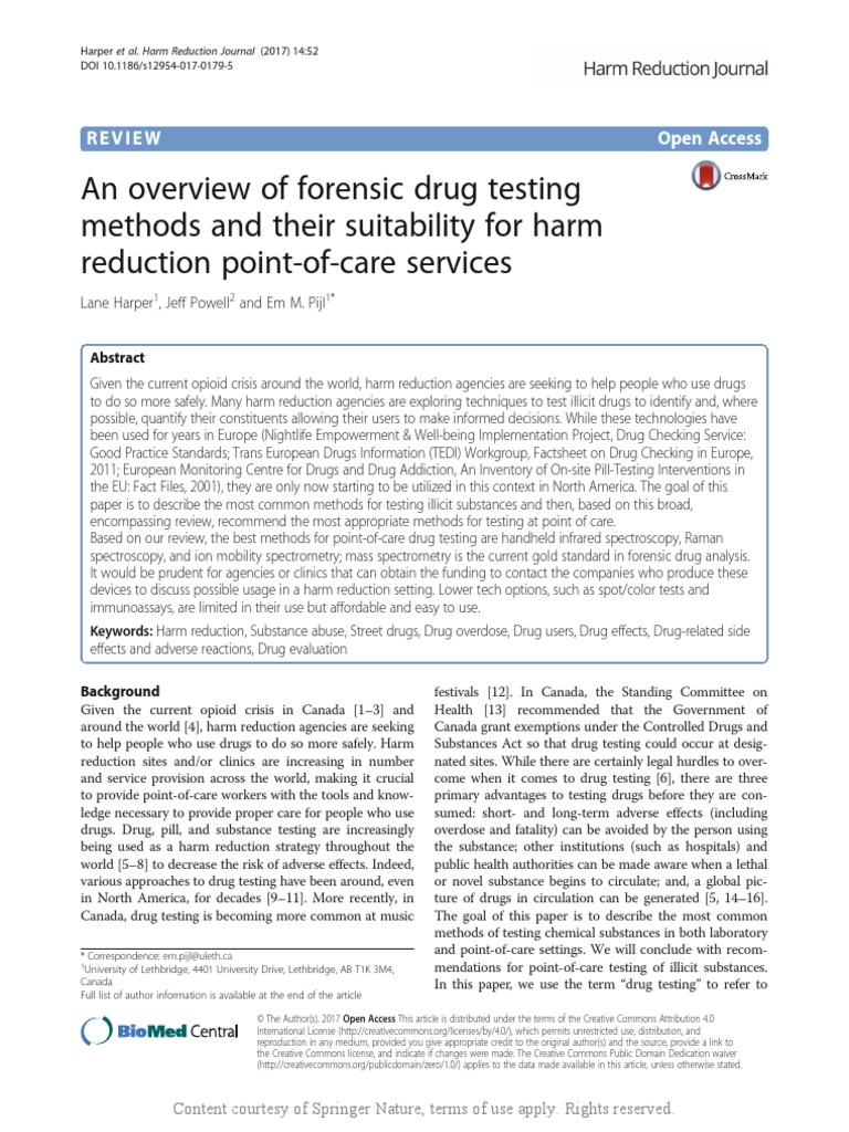 An Overview of Forensic Drug Testing Methods and T PDF Infrared
