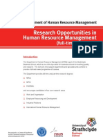 Research Opportunities in Human Resource Management: (Full-Time/part-Time)