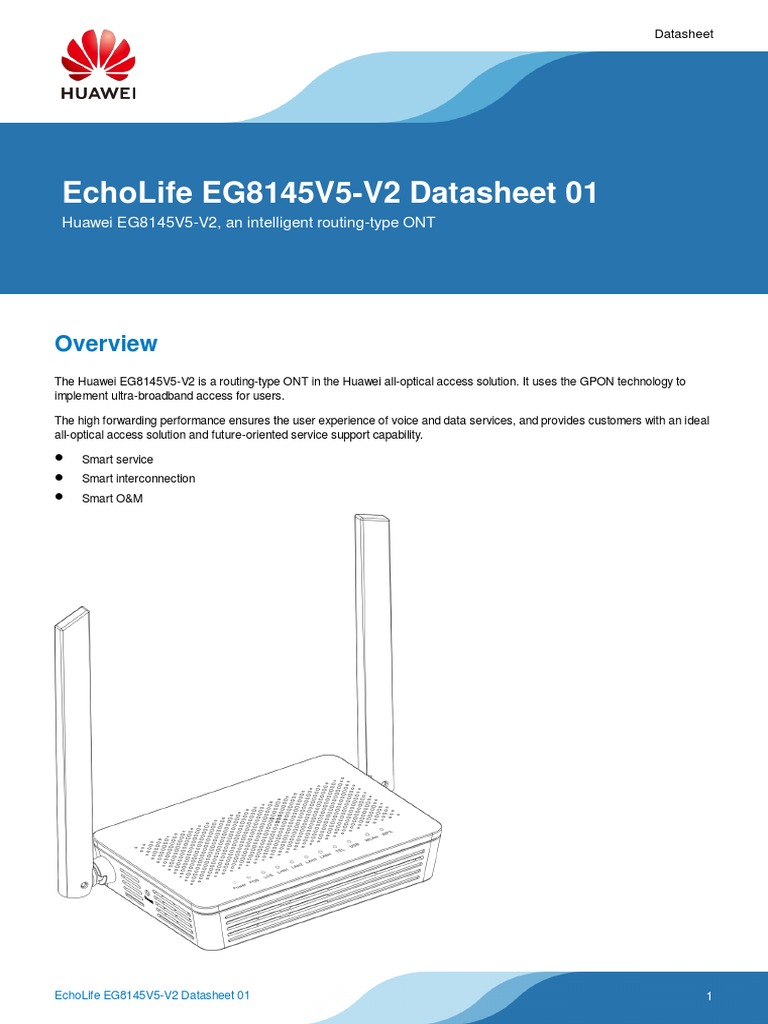EchoLife EG8145V5V2 Datasheet 01 PDF I Pv6 Ip Address
