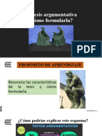 S.3 La Tesis Argumentativa y Su Formulación