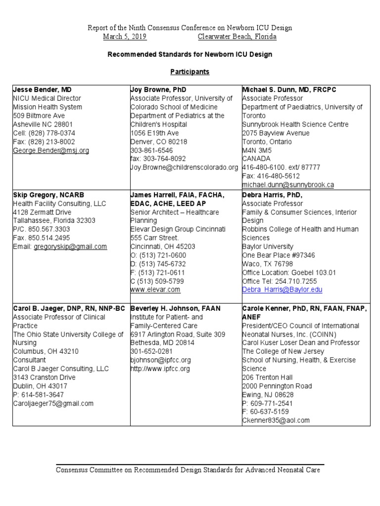 NICU Design Standards Overview | PDF | Neonatal Intensive Care Unit ...