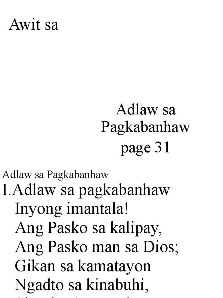 031 Adlaw Sa Pagkabanhaw | PDF