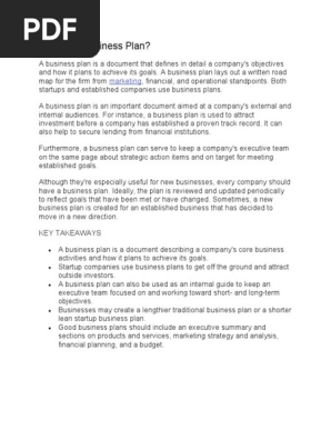 What Is a Business Plan