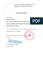 ZK Authorized Dealer Certificate