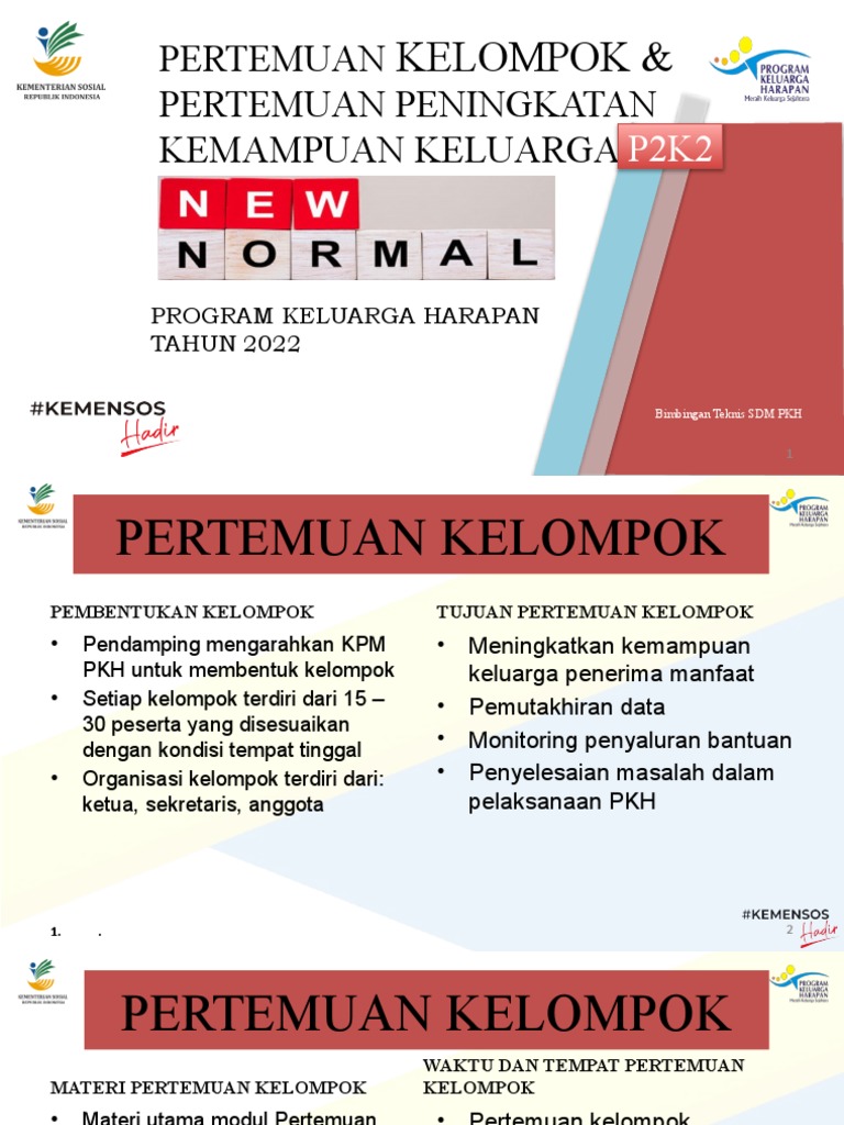 Pertemuan Kelompok Dan P2K2 PKH-2022 | PDF