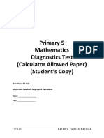 P5 Math Diagnostic Test (Word Problem) (Student Copy)