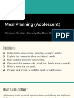 Meal Planning (Adolescent)