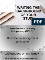Writing The Background of Your Study