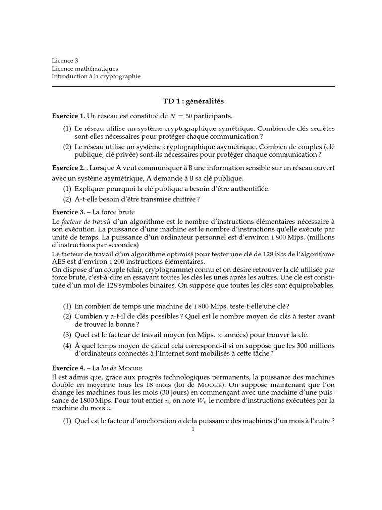 Introduction à la cryptographie et force brute | PDF | Clé de ...