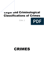 Legal and Criminological Classifications of Crimes
