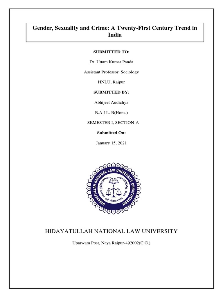 Gender, Sexuality, and Crime in India | PDF | Gender Studies | Gender