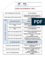Calendario académico 2021-2022