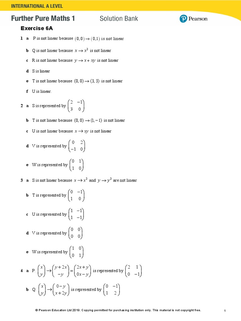 Ial maths fp1 ex6a pdf linear algebra mathematical objects