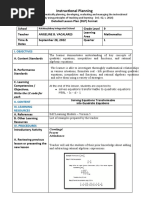 Lesson Plan in Mathematics 9