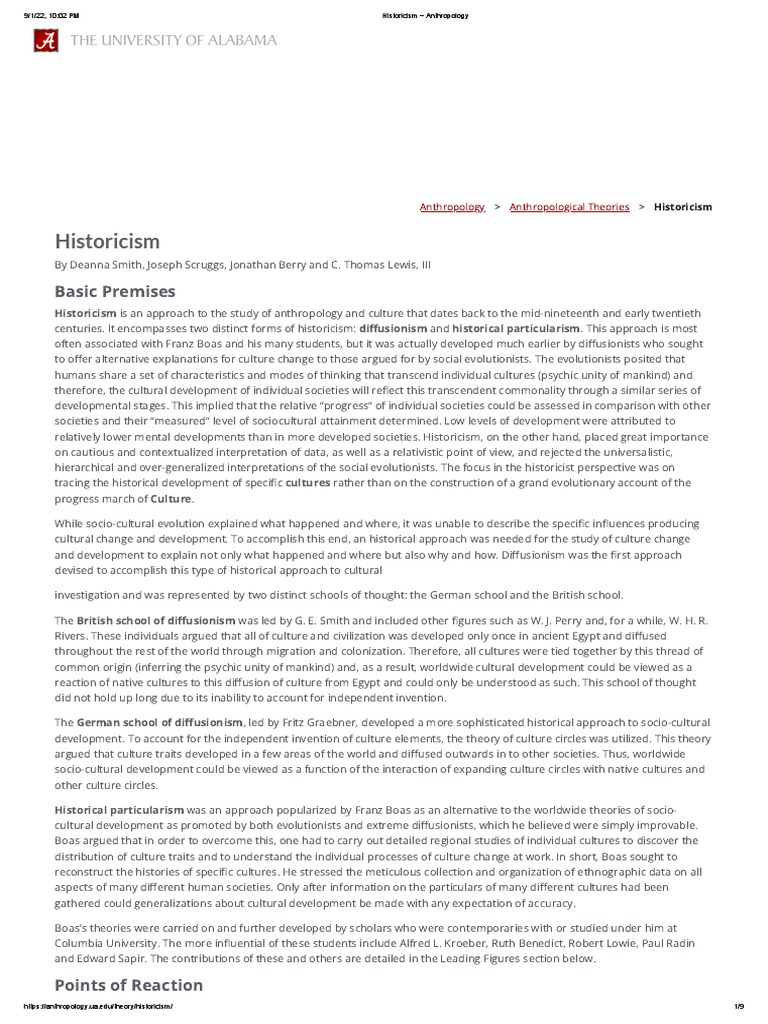 Understanding Historicism in Anthropology | PDF | Franz Boas | Anthropology