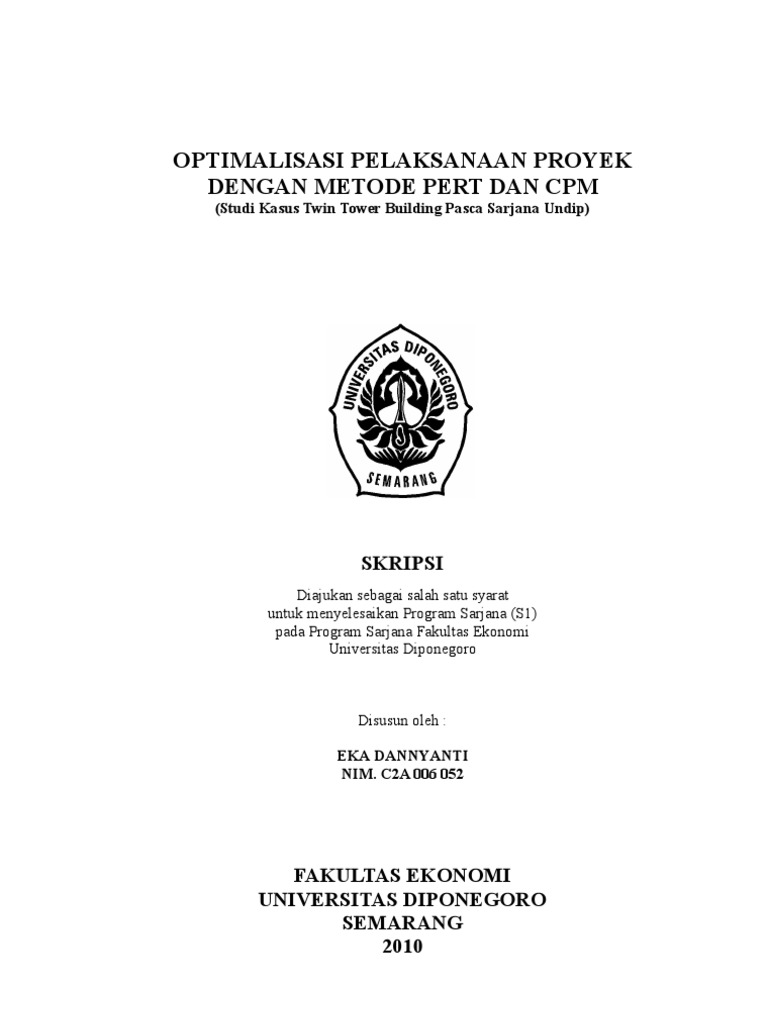 Contoh Soal Manajemen Proyek Cpm Dan Pert Contoh Soal