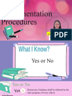 Implementaion Procedures