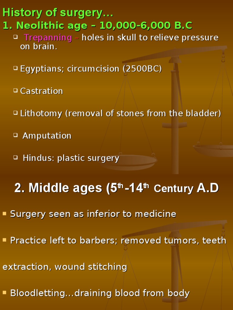 Evolution of Surgical Practices Through Ages | PDF
