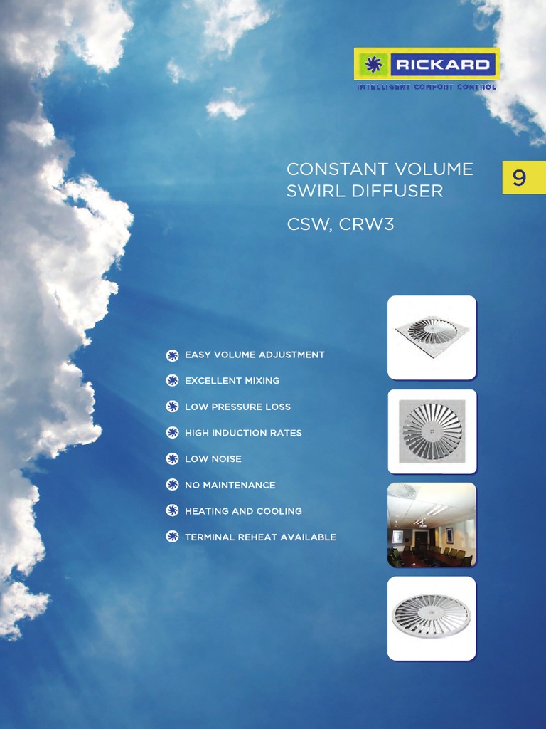 Constant Volume Swirl Diffuser CSW | PDF | Technology & Engineering