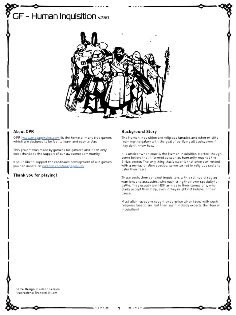 GF - Human Inquisition v2.50 | PDF | Military Technology