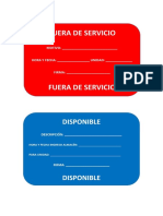 Etiqueta Fuera de Servicio - Disponible