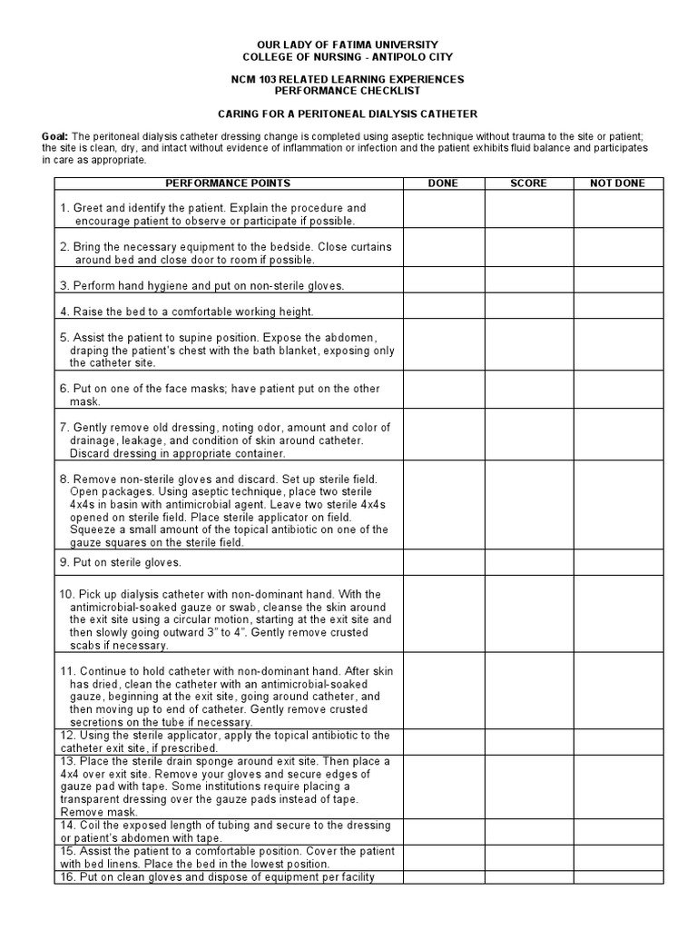 Dialysis care pdf catheter patient