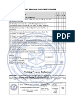 Training Session Evaluation Form