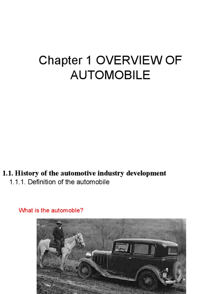 Chapter 1 Overview of Automobile | PDF