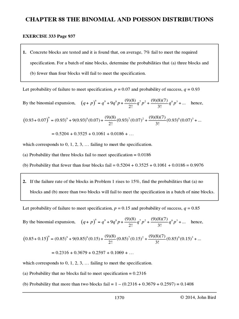 Uem sol to exerc chap 088 pdf poisson distribution teaching