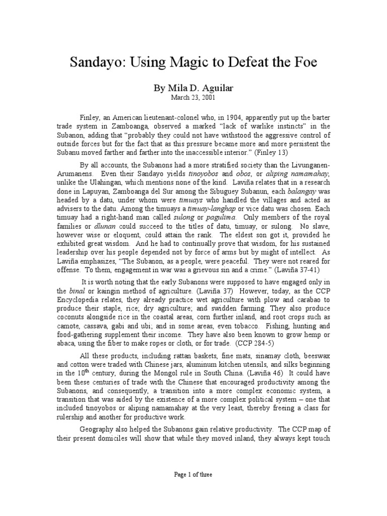 Subanon Culture and Magic | PDF | Agriculture