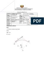 Calcular parâmetros de uma curva de estrada