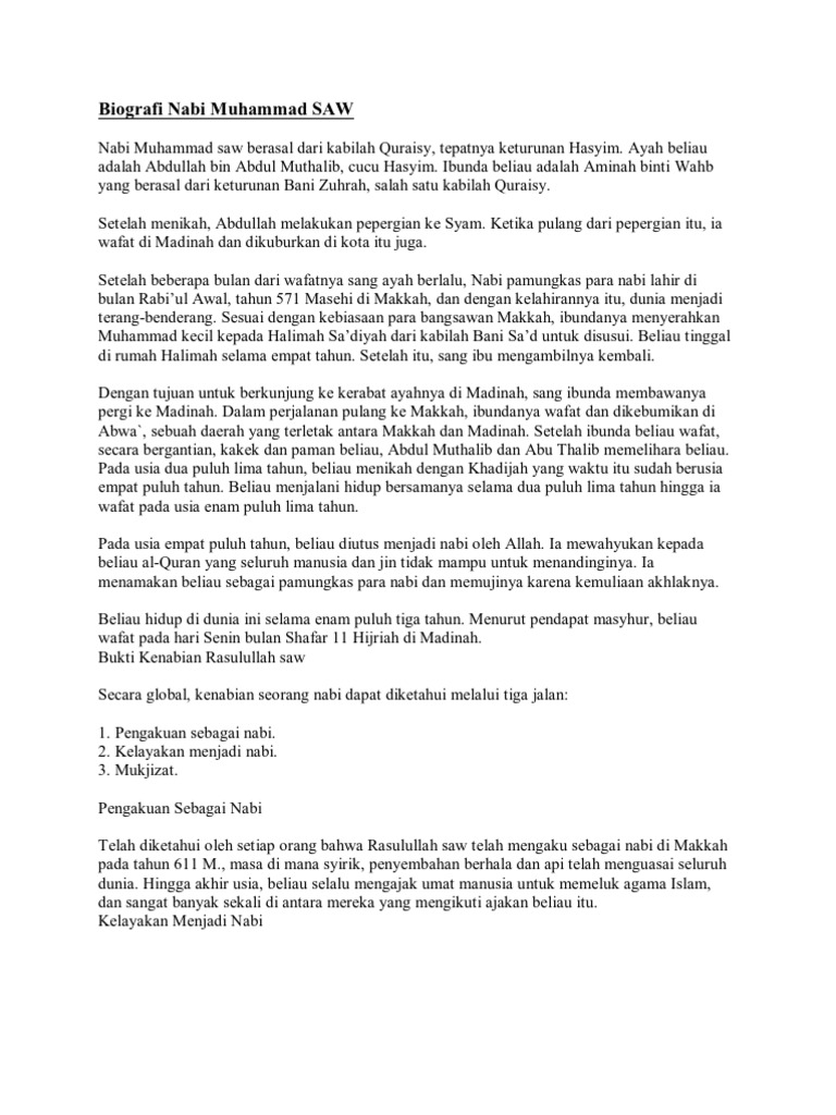 Biografi Nabi Muhammad Saw Pdf