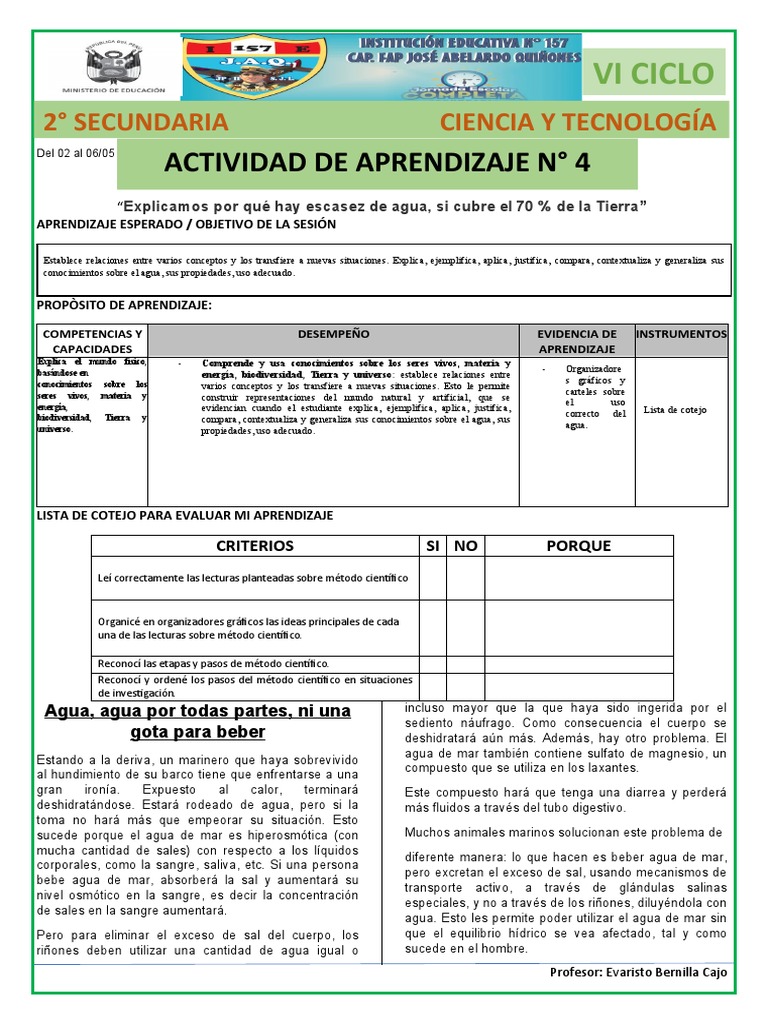 Escasez de agua y desalinización | PDF | Propiedades del agua | Agua