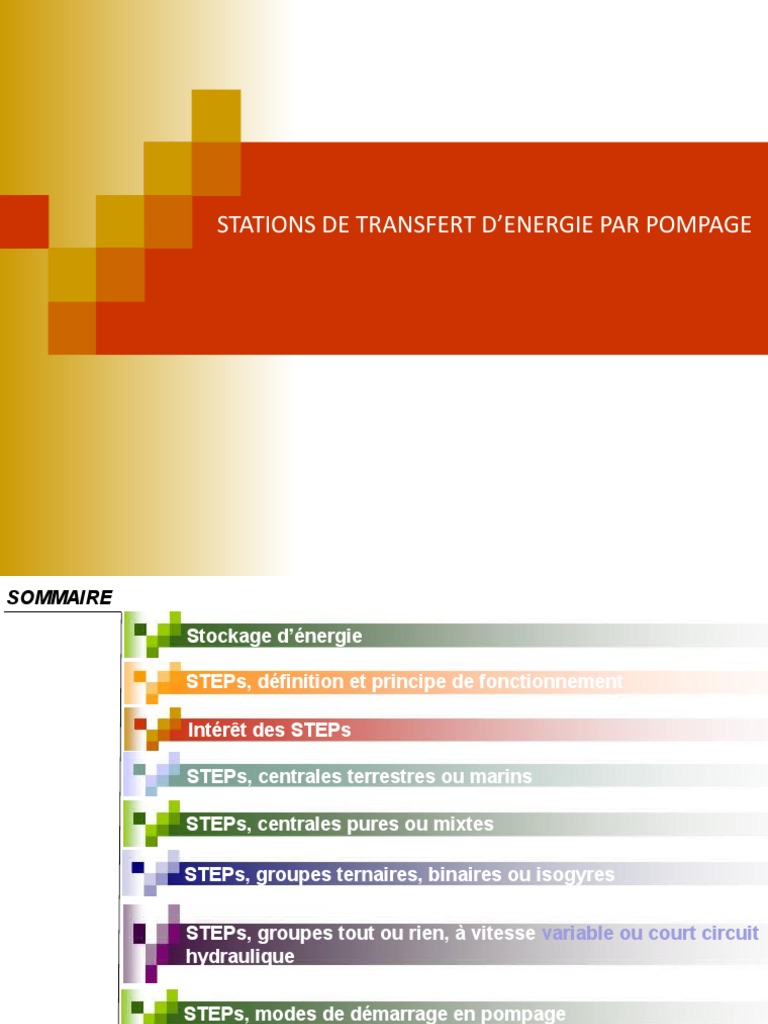 Stations de Transfert d'Énergie par Pompage PDF Stockage de l — free download