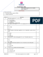 Linear Equation MCQ