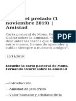 Carta Pastoral Amistad Prelado Opus Dei