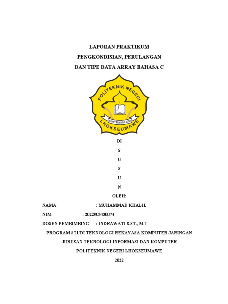 Praktikum Array dan Pengkondisian C | PDF | Metode & Bahan Ajar ...