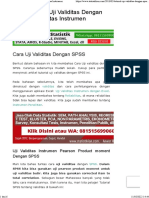 Tutorial Cara Uji Validitas Dengan SPSS - Validitas Instrumen